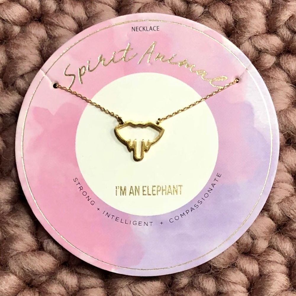 NWT Francesca’s Gold Elephant Necklace